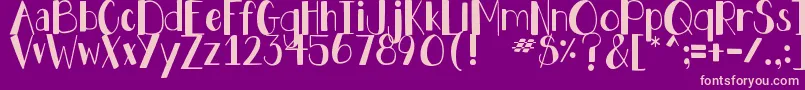 DjbHollyJollyBold Font – Pink Fonts on Purple Background