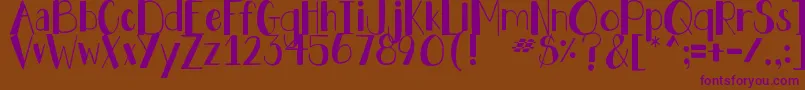 DjbHollyJollyBold Font – Purple Fonts on Brown Background