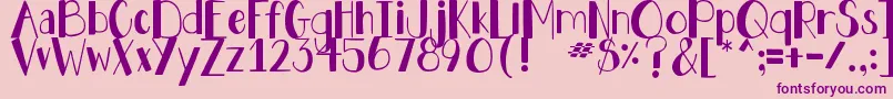 DjbHollyJollyBold Font – Purple Fonts on Pink Background