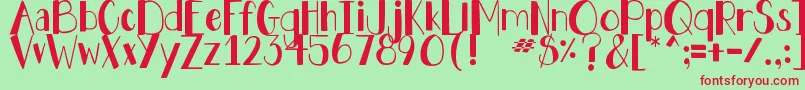 DjbHollyJollyBold Font – Red Fonts on Green Background