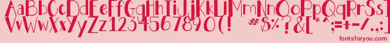 DjbHollyJollyBold Font – Red Fonts on Pink Background