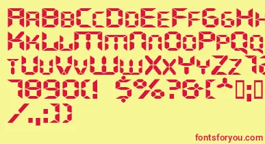 Ghostmachineextended font – Red Fonts On Yellow Background
