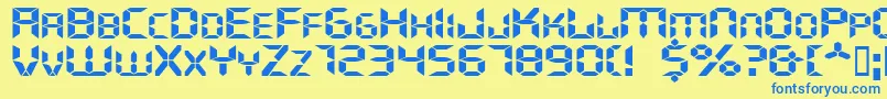 Ghostmachineextended Font – Blue Fonts on Yellow Background