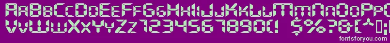 Ghostmachineextended Font – Green Fonts on Purple Background