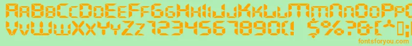 Ghostmachineextended Font – Orange Fonts on Green Background