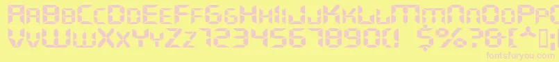Ghostmachineextended Font – Pink Fonts on Yellow Background