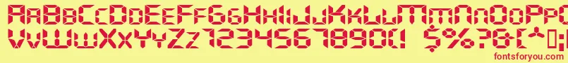 Ghostmachineextended Font – Red Fonts on Yellow Background