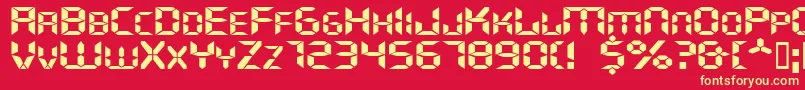 Ghostmachineextended Font – Yellow Fonts on Red Background