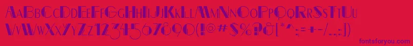 CravatDisplaySsi Font – Purple Fonts on Red Background