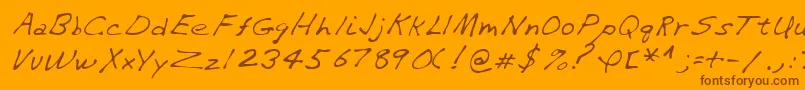 Fonte Lehn282 – fontes marrons em um fundo laranja