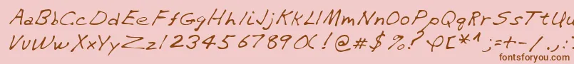 Lehn282-Schriftart – Braune Schriften auf rosa Hintergrund