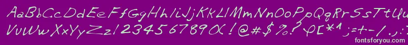 Lehn282 Font – Green Fonts on Purple Background