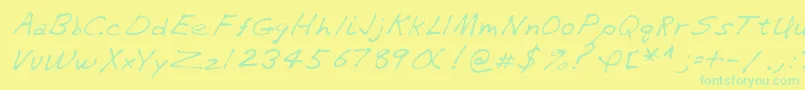 Police Lehn282 – polices vertes sur fond jaune