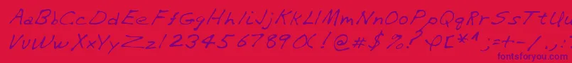 Lehn282 Font – Purple Fonts on Red Background