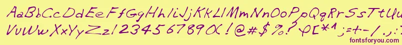 Lehn282 Font – Purple Fonts on Yellow Background
