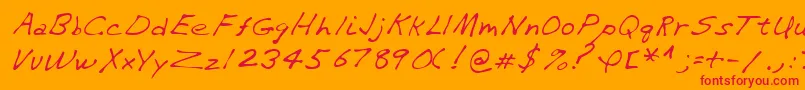 Lehn282 Font – Red Fonts on Orange Background