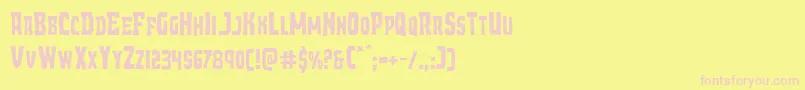 Demonpriest Font – Pink Fonts on Yellow Background