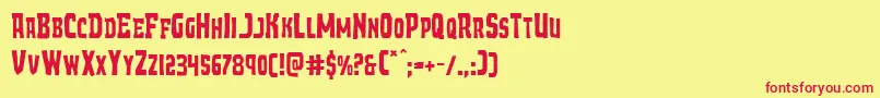 Demonpriest Font – Red Fonts on Yellow Background