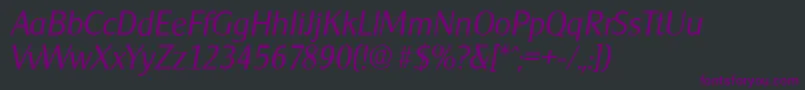 フォントCleargothicserialLightItalic – 黒い背景に紫のフォント