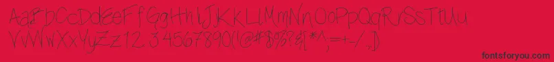 Lullabelle Font – Black Fonts on Red Background