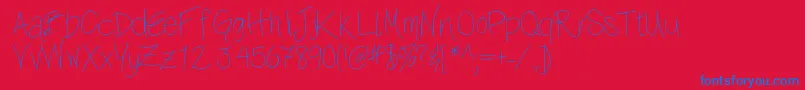 Lullabelle Font – Blue Fonts on Red Background