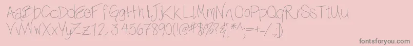 Lullabelle Font – Gray Fonts on Pink Background