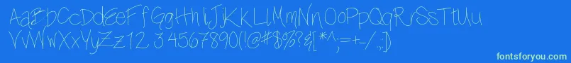 Lullabelle Font – Green Fonts on Blue Background