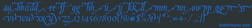 Шрифт GaiusLtRegularEnd – синие шрифты на чёрном фоне
