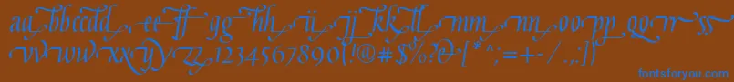フォントGaiusLtRegularEnd – 茶色の背景に青い文字