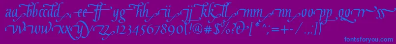 GaiusLtRegularEnd Font – Blue Fonts on Purple Background