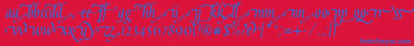 GaiusLtRegularEnd Font – Blue Fonts on Red Background