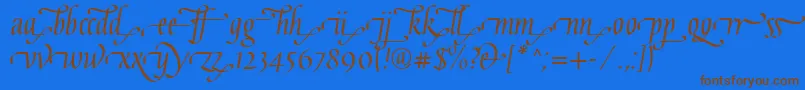 GaiusLtRegularEnd Font – Brown Fonts on Blue Background