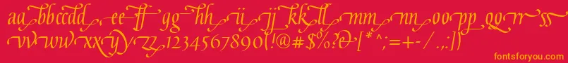 GaiusLtRegularEnd Font – Orange Fonts on Red Background