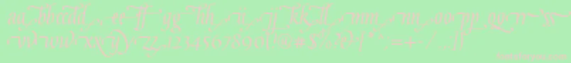 Czcionka GaiusLtRegularEnd – różowe czcionki na zielonym tle