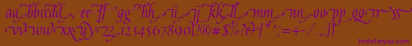 GaiusLtRegularEnd-Schriftart – Violette Schriften auf braunem Hintergrund