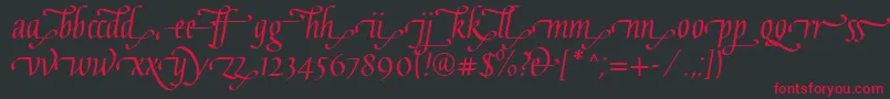 GaiusLtRegularEnd Font – Red Fonts on Black Background