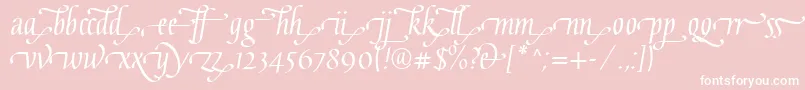 GaiusLtRegularEnd-fontti – valkoiset fontit vaaleanpunaisella taustalla