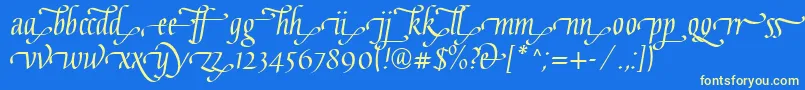 GaiusLtRegularEnd Font – Yellow Fonts on Blue Background