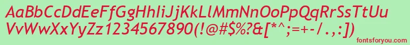 Trebucit Font – Red Fonts on Green Background