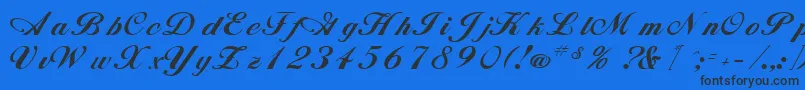 フォントAlisonRegular – 黒い文字の青い背景
