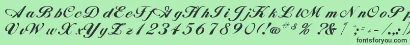 AlisonRegular-fontti – mustat fontit vihreällä taustalla