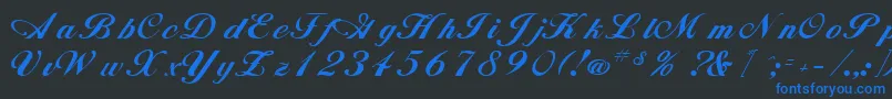 フォントAlisonRegular – 黒い背景に青い文字