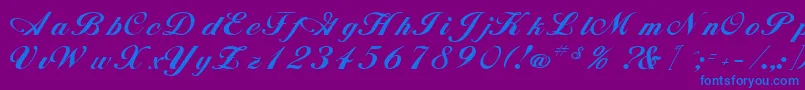 フォントAlisonRegular – 紫色の背景に青い文字