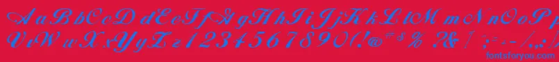 AlisonRegular Font – Blue Fonts on Red Background