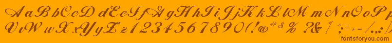 AlisonRegular-Schriftart – Braune Schriften auf orangefarbenem Hintergrund