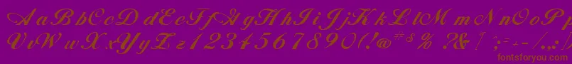 AlisonRegular-Schriftart – Braune Schriften auf violettem Hintergrund