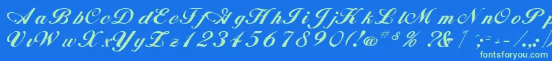 AlisonRegular Font – Green Fonts on Blue Background