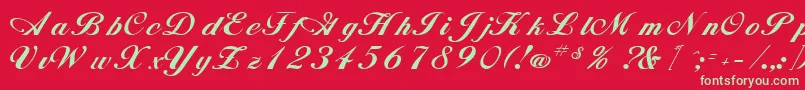 fuente AlisonRegular – Fuentes Verdes Sobre Fondo Rojo