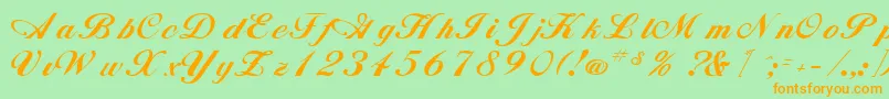 AlisonRegular Font – Orange Fonts on Green Background