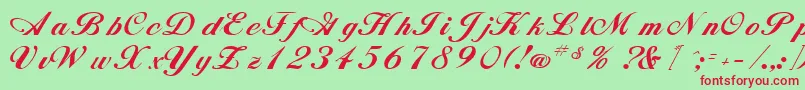 AlisonRegular Font – Red Fonts on Green Background